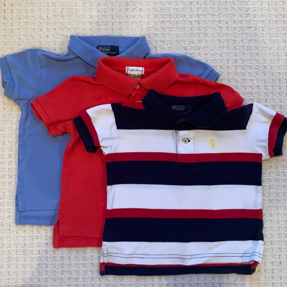 Polo by Ralph Lauren Set of 3 Polos Red Navy White